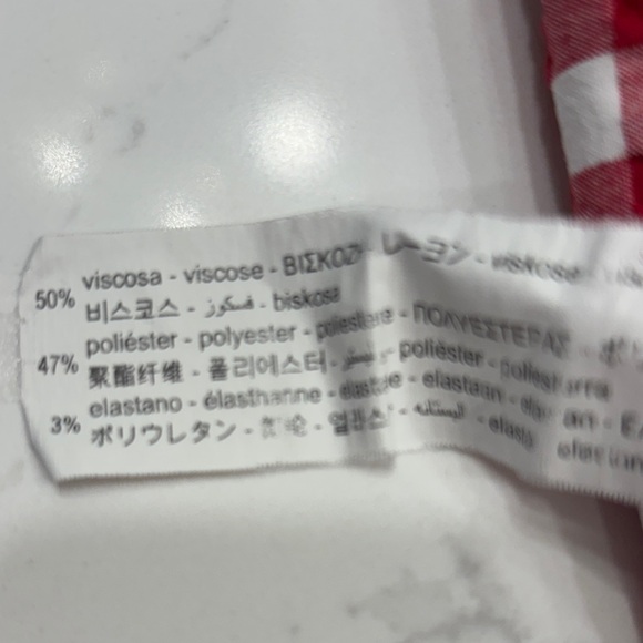 ZARA Gingham Pleated Skort  Red & White Check Size S - Picture 10 of 11